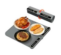 Small Warming Mat for Food：15" W x 15" L, Portable Food Warmer Mat Rolled Up Silicone Food Warmers for Thaw, 6-Level Timer 9-Level Precise Temp Control with Safe Child Lock for Party Buffet Grey