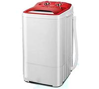 Small Washing Machine 3kg Environmental Protection PP Purple Light Antibacterial Drum Washing Machine, 3.0kg Small Capacity Washing Machine, 240W Semi-automatic Removable Drain,Red