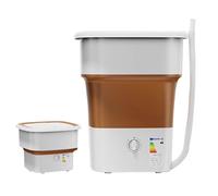 Small Washing Machine Portable Washing Machines Large Capacity Portable Washable bed Sheets for Home use Small Washing Machine for Socks and Underwear for Dormitory use(Brown)