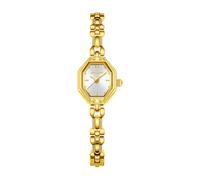 Small Watches for Women, 21mm Classic Easy Reader Ladies Quartz Watch Octagonal Case with Mother of Pearl Dial, Fashion Luxury Women's Wrist Watches (Golden White)