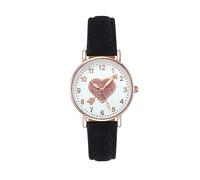 Small Watches Wrist Watch Classic Quartz Watch Easy Read Dial an Arrrow Through The Heart Leather Watch Round Watch for Women Birthday (Black, One Size)
