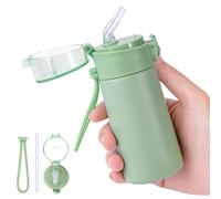 Small Water Bottle 150ml with Straw, Mini Water Bottle with One-Hand Open Design, 304 Stainless | Leak-Proof | 4-6 Hours Hot/Cold Retention and Portable for Coffee, Milk, or Any Beverage - BPA Free
