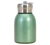Small Water Bottle 300ML Safe Stainless Steel Small Flask Vacuum Insulated Thermal Cup Leak-Proof Portable Mini Water Bottle with Hook for Indoor Outdoor Green