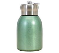Small Water Bottle 300ML Safe Stainless Steel Small Flask Vacuum Insulated Thermal Cup Leak-Proof Portable Mini with Hook for Indoor Outdoor Green Bottle