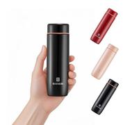 Small Water Bottle Steel 285ml/9.6oz Flask for Hot Drink, Metal Water Bottle Insulated Stainless Steel Water Bottles Flask(Black)