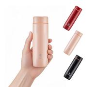 Small Water Bottle Steel 285ml/9.6oz Flask for Hot Drink, Metal Water Bottle Insulated Stainless Steel Water Bottles Flask(Pink)