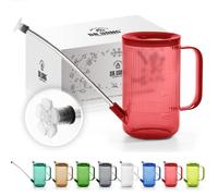 Small Watering Can Indoor Plants with Long Spout 1L/34oz Plastic Small Watering Can for Succulents/Houseplants/Gardening (Red)