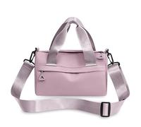 Small Waterproof Crossbody Shoulder Bags Lightweight Zipper Gym Tote Bag with Adjustable Strap Mini Duffle Bag (Pink)