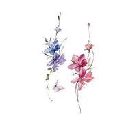 Small Waterproof Temporary Tattoo Sticker Colorful Flower Leaves Moon Women Body Art Wrist Neck Fake Tattoos Men(10)