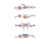 Small Waterproof Temporary Tattoo Sticker Colorful Flower Leaves Moon Women Body Art Wrist Neck Fake Tattoos Men(07)