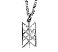 Small Web of Wyrd Heathen Viking Pendant Charm Necklace with 21inch Chain and Grey Burlap Pouch