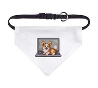 Small 'Welsh Corgi on Laptop Pixel Art' Dog/Cat/Pet Bandana (PD00057827)