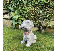 Small Westie Terrier chewing bone Stone Ornament