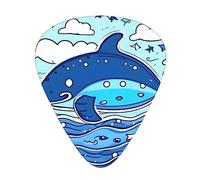 Small Whale Swimmingguitar Plectrum 12 Piece Set, 3 Thicknesses With Case For Bass Guitar, &Electric Guitar And More.