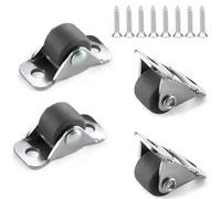 Small Wheels, 4Pcs Fixed Caster Wheels, Small Furniture Casters, Side Mounting, Silent Transport Castors with Screws for Mini Furniture, Shopping Trolley, Roller