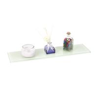 (Small White (60x15cm)) Colourful Glass Floating Shelves Wall Mounted Rack