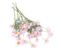 Small White Daisy Flowers Artificial, 7Pcs Fake Daisies Chamomile Flower, Spring Wild Flower For Party Decor(Pink)