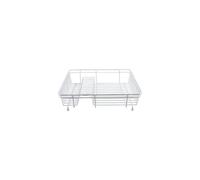 Small White Dish Drainer Compact Durable with Rubber Feet Kitchen Organization