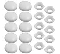 Small White Dome Screw Cover Caps for 6g & 8g Plastic Screw Cover Dome Cap with Washer for No 6-8 Gauge Screws Decorative Cap Covers Mirror Screws Firm Clip-On 50 Pack.