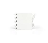 Small White Scrapbook Photo Album 100 Pages/50 Sheets, 200gsm Square Scrap book with Ribbon Closure - Ideal for Scrapbooking, Arts, Crafts and DIY (15x15 cm)