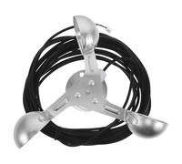 Small Wind Speed Meter Anemometer with Three-cup Design and Two-wire | 360-degree Wind Detection, 10 Meter Waterproof Cable, Silver Metal and Rubber Construction, for Industrial Rooftop Use