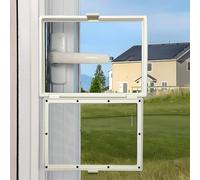 Small Window for Magnetic Window Screen (White Small Window with Grey mesh, 8"x6")