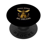 Small Wings Big Dreams Inspirational Bee Lover PopSockets Adhesive PopGrip