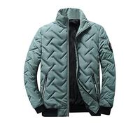 Small Winter Jacket Men's Fashion Simple Solid Pocket Cardigan Button Down Cotton Jacket Casual Short Fashion Thickened Warm Baseball Jacket Aviator Coat, Green, XL