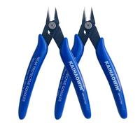 Small Wire Cutters,KAIHAOWIN 170 Wire Flush Cutters,Wire Clippers,Nippers,Clean cut Pliers,Side Cuttes,Diagonal Cutting Pliers for Electronic Floral Heating Wire Model Sprue Soft Copper,2 Pack,Blue