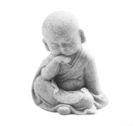 Small Wise Buddha Monk Statue, See No Evil Hear No Evil Speak No Evil Figurine in Sandstone Resin, Miniature Garden Ornament for Lawn Outdoor Decor(A)