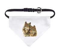 Small 'Wolf Couple' Dog/Cat/Pet Bandana (PD00064587)