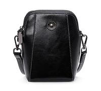 Small Women Crossbody Phone Bag Cellphone Shoulder Bag, Multifunctional Genuine Leather Phone Pouch Wallet Purse, Large Capacity Coin Purse for iPhone 12/13 Mini/11 Pro Max/XR/XS/13 Pro... Black