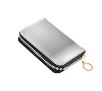 Small Womens Wallets Cute Card Holder RFID Blocking Leather Mens Wallet with Coin Pocket Simple Gray Chic