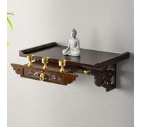 Small Wood Buddha Altar Table,Wall-Mounted Meditation Table with Drawer,Shrine Cabinet for Prayers and Divination