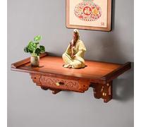 Small Wood Buddha Altar Table,Wall-Mounted Meditation Table with Drawer,Shrine Cabinet for Prayers and Divination