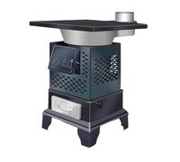 Small Wood Burning Stove Steel Plate Material Cast Iron Furnace Bridge Wood Stove Indoor House with Ashes Collection Drawer Suitable for Patios and Living Rooms(A)