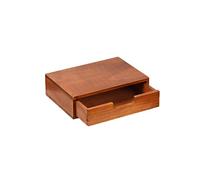 Small Wood Desktop Organizer Storage Box with Drawers,Wooden Filing Cabinet Pull Out Drawers Stationary Office Supplies,French Design,D25 X W17.5 X H7cm