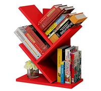 Small Wood Desktop Tree Bookcase - Freestanding Bookshelf Rack for CD, Magazine & Book Storage - Ideal Display for Home, Office & Living Room Decor