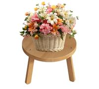 Small Wood Stool - 30x18cm Flower Riser Stand, Stepping Seat, Decorative Plant Pedestal, Rustic Display Holder for Indoor Outdoor Garden Balcony Bedroom Living Room | Home Décor Plant Display