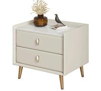 Small Wooden Bedside Table with 2 Drawers Nordic Nightstand Compact Side Table for Bedroom Living Room Home Office Entryway Perfect for Small Spaces Slate Finish