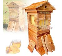 Small Wooden Beehive with Self-Flow Honey Comb - Mini Beehive Starter Kit