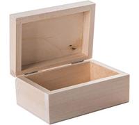 Small Wooden Box to Decorate | 11 x 7.5 x 5 cm | Ring Jewellery Earrings Trinket Keepsake Git Case | Unpainted & Untreated Plain Lindenwood