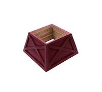 Small Wooden Christmas Tree Skirt (Fits 4ft-6ft trees - Red