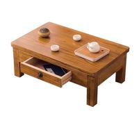 Small Wooden Coffee Table 60/70/100 cmStable Storage Desk with Drawer Perfect for Home Office Writing & Reading Laptop Table (Brown A 80 * 50 * 30 cm)