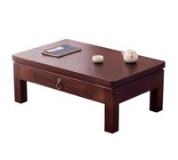 Small Wooden Coffee TableStable 60/70/100cm Storage Table with Drawer Writing & Reading Desk Home Office Laptop Table Brown (60x40x30cm)