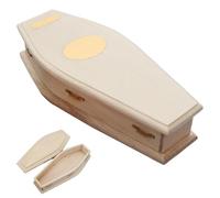 Small Wooden Coffin: Size 6.89 X 3.07 X 1.46 Inches, Realistic Gothic Accent, That Can Be Died | Creepy Scene Creation Dioramas Funeral Jokes Recu