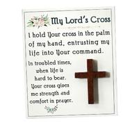 Small Wooden Comfort Crosses Pocket Crosses with Prayer Cards Church Presents Small Prayer Crosses Presents for Christmas