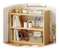 Small Wooden Desk Organizer 3 Tier Adjustable Freestanding Shelf for Office Storage & Home Bookshelf Natural Finish 68cm 26.7in Table Display Unit