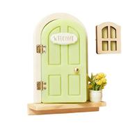 Small Wooden Door - Miniature House Accessory Handmade Fairy Tale Window Set | Magic Gnome Entrance, Creative Toy Decoration For The Wall