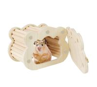 Small Wooden House for Hamster, Wooden Hiding Place for Hamster - Cute Cloud Shapes a Hiding Place for Hamster, Wooden House Decor for Small Pets